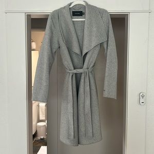 Tahari grey wool coat